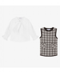 Girls Black Knit Dress Set