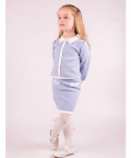 Girls Blue Knitted Skirt Set