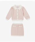 Girls Pink Knitted Skirt Set