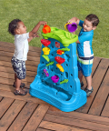 Step2 Waterfall Discovery Wall | Double-Sided Outdoor Water Play Set with 13-Pc Water Accessory Set, Multicolor, Basic