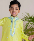 Green Mirror Kurta Churidaar