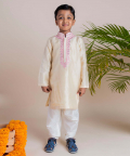 Beige Mirror Kurta Churidaar
