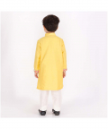 Yellow Knot Embroidered Kurta Churidaar