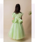 Green Sequins Ruffle Ghagra