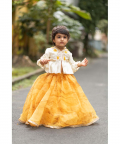 Yellow Murble Print Ghagra