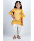 Yellow Bhandej Kurta Patiala