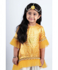 Yellow Bhandej Kurta Patiala