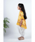 Yellow Bhandej Kurta Patiala