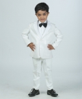 White Sequins Tux Set - 4 Pcs