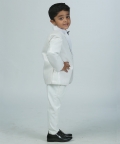 White Sequins Tux Set - 4 Pcs