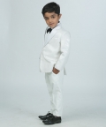 White Sequins Tux Set - 4 Pcs