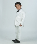 White Sequins Tux Set - 4 Pcs