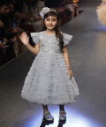 Ice Blue Ruffled Embellished Dress
