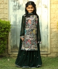 Embroidered Top With Flared Sharara And Lace Work Dupatta