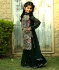 Embroidered Top With Flared Sharara And Lace Work Dupatta
