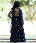 Thread And Sequins Embroidered Anarkali & Lace Work Dupatta