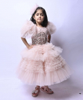Rose Sleeves Ruffle Dress
