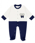 Crown White And Blue Romper Set
