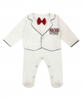 White Tux Crown Romper