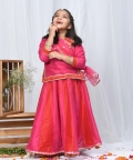 Pink Red Cotton Silk Lengha