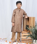 Brown Lurex Kurta Pyjama