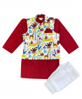 Jungle Jacket With Red Kurta