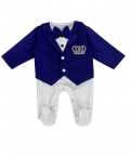 Navy Blue Tux Romper