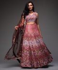 Deep Wine Embroidered Lehenga Choli And Dupatta For Women