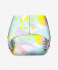 Basic Pocket Diaper - Freesize Adjustable, Washable and Reusable pocket cloth diaper for day time use (with dry feel pad/soaker/insert)(Swooshes)
