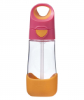 B.box Tritan Straw Drink Bottle 450 ml-Strawberry Shake Pink Orange