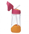 B.box Tritan Straw Drink Bottle 450 ml-Strawberry Shake Pink Orange