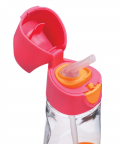B.box Tritan Straw Drink Bottle 450 ml-Strawberry Shake Pink Orange