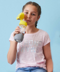 B.box Tritan Straw Drink Bottle 450 ml-Lemon Sherbet Yellow Grey