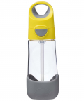 B.box Tritan Straw Drink Bottle 450 ml-Lemon Sherbet Yellow Grey
