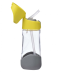 B.box Tritan Straw Drink Bottle 450 ml-Lemon Sherbet Yellow Grey