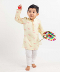 Full Sleeves Bird Printed Kurta