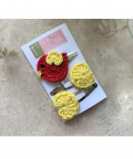 Bird And Heart Snap Clips - Red & Yellow