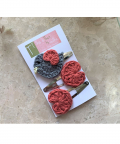 Bird And Heart Snap Clips - Grey & Peach