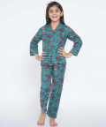 Berrytree Warm Night Suit Girls-Cars Green
