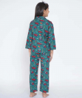 Berrytree Warm Night Suit Girls-Cars Green