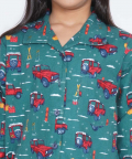 Berrytree Warm Night Suit Girls-Cars Green