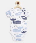 Organic Cotton Onesie Blue Whales