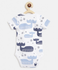 Organic Cotton Onesie Blue Whales