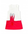 Red & White Colorblock Dress