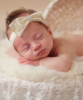 Gold Sequin Bow Soft Elastic Headband