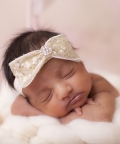 Gold Sequin Bow Soft Elastic Headband
