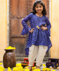 Blue Top With White Heram Pants