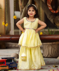 Lemon Kurta With Skirt