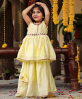 Lemon Kurta With Skirt
