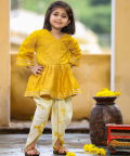 Yellow Kurta With Tulip Pants